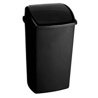 Affaldsspand plast med svinglåg 50 liter 40x68cm sort