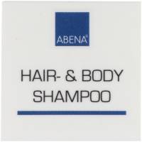 Label til dispenser 4x4cm hair- & bodyshampoo