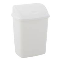 Affaldsspand 8 liter med svinglåg til gulv eller væg i plast hvid