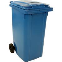 Affaldscontainer til fortrolige papirer med nøgle 240 liter blå