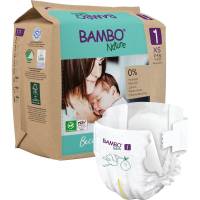 Bambo Nature svanem&aelig;rket b&oslash;rne bleer str. 1, 2-4 kg