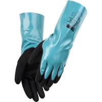 THOR Chemical Grip Nitrilhandske Str. M pudderfri sort p&aring; gr&oslash;n