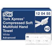 Tork Xpress H2 Soft H&aring;ndkl&aelig;deark 2-lags Z-fold 24,2x21,2cm 8,2 cm nyfiber komprimeret hvid