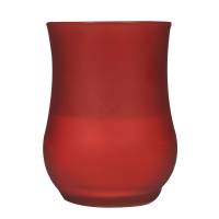 Tulipanlys, 13cm, Ø8,7cm, rød, 40 timer, paraffin/glas, i frosted glas