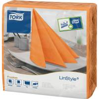 Tork Linstyle middagsserviet 1/4 fold 39x39cm nonwoven orange
