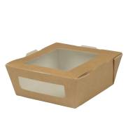 Duni Take away bakke 11x12x4,5cm 450 ml brun karton/PLA med vindue