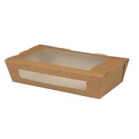 Duni Take away bakke med vindue 900 ml 20x12x4,5cm karton/PLA brun