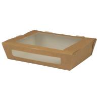 Duni Take away bakke med vindue 1200 ml 20x15,5x4,5cm karton/PLA brun