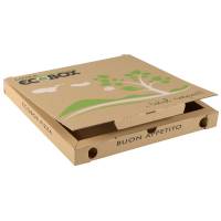 Ecobox pizzaæske 384g m2 Eco pap 32x32x3cm i brun