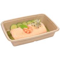 Bagasse bakke, 22,9x16,5x4,8cm, 950 ml, brun, sukkerr&oslash;r
