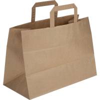 Bærepose papir med hank vådstærk 35x17x24,5cm 17 liter brun