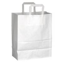 Bærepose med hank papir 26 liter 32x17x40cm hvid