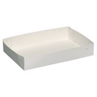 Kageæske, hvid Falsæskekarton, nr. 5, 22,50x38xH5cm, 340 g/m2 - 650 my
