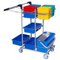 Rengøringsvogn Drypsystem 4 spande komplet