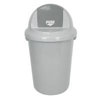 Affaldsspand i plast med push låg 47 liter grå