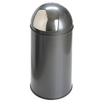EKO affaldsspand i metal med push låg 40 liter grå
