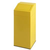Affaldsspand med push låg 45 liter brandsikker gul