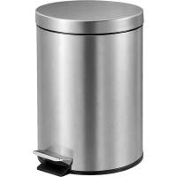 EKO pedalspand med inderspand i plast 5 liter mat st&aring;l