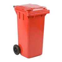 Affaldscontainer UV-resistent med 2 hjul 120 liter rød
