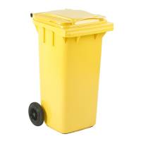 Affaldscontainer UV-resistent med 2 hjul 120 liter gul