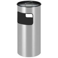 Affaldsspand med askebæger 50 liter metal grå