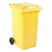 Affaldscontainer UV-resistent med 2 hjul 240 liter gul