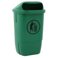 Affaldsspand til udendørs jordmontering 50 liter grøn