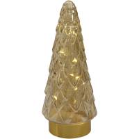 Juletræ i glas med 10 LED lys 10,5x24,5cm klar rav