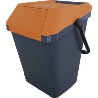 EasyMax stabelbar affaldsspand 45 liter grå med orange låg