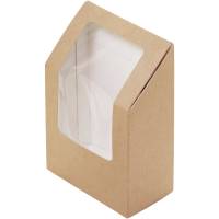 DoEco tortilla boks med vindue 450 ml 9x5x13cm brun