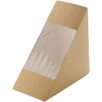 DoEco sandwichbakke med vindue i træfibre 13x13x7cm brun