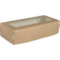 DoEco Take away boks 500 ml 17x7x4cm pap med vindue brun