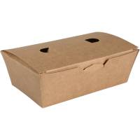 Take away boks med låg konisk 17x12x5,3cm pap brun