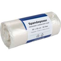 Spandepose 50 liter LDPE/genanvendt 60x85cm klar