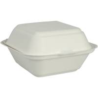 Gastro Take away boks bagasse komposterbar hvid