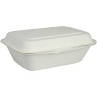 Gastro Take away boks 18,5x13,59x6,5cm 450ml komposterbar hvid