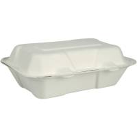 Gastro Take away boks 600ml bagasse komposterbar hvid