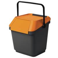 EasyMax stabelbar affaldsspand 35 liter grå med orange låg
