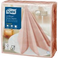 Tork Linstyle middagsserviet 1/4 fold 39x39cm nonwoven coral