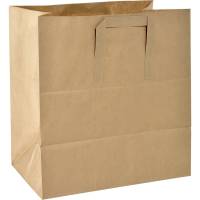 Duni bærepose papir med hank med foldbar top brun