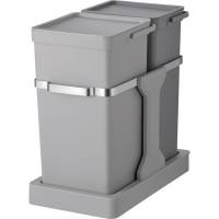 EKO Affaldsspand plast/stål 2-rums 20+15liter grå