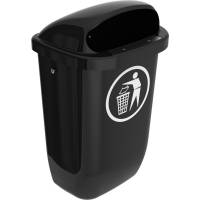 affaldsspand til udendørs brug 50 liter sort