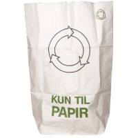 Papirsæk 2-lags påtrykt "Kun til paper" 70x110cm 110 liter hvid