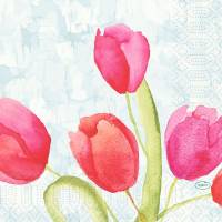 Duni frokostserviet Painted Tulips 3-lags 33x33cm flerfarvet
