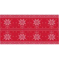 Kuvertløber Christmas star 2400x40cm airlaid perforeret for hver 1,2 m rød