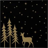 Middagsserviet Golden Winter 3-lags 1/4 fold 40x40cm nyfiber sort