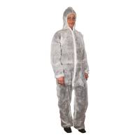 Engangsdragt polypropylen nonwoven elastik S-M hvid