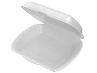 Termobakke 1-rums med fast låg EPS 20x 24 cm hvid