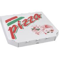 Pizzaæske 6-kantet med tryk 29x29x3 cm