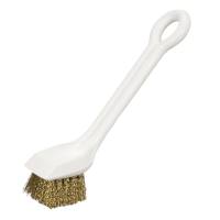 Kogepladebørste, Vikan, 160x30x37mm, hvid, PP/messing, stive børstehår